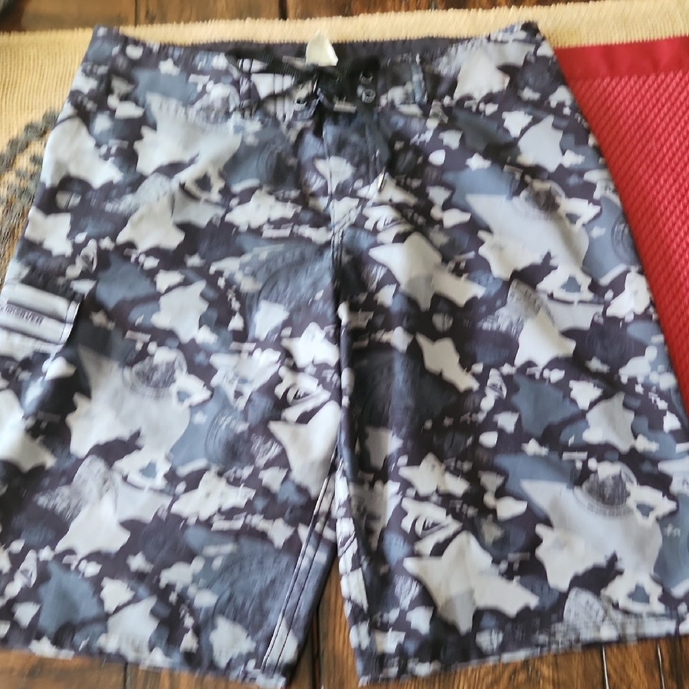 Quiksilver Black and Gray Board Shorts